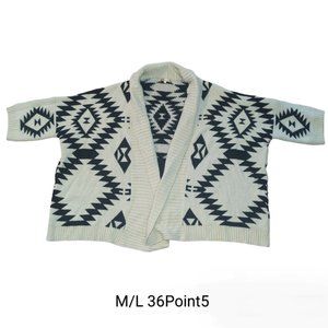 Womens Black And Cream Aztec Design Cardigan size medium or large